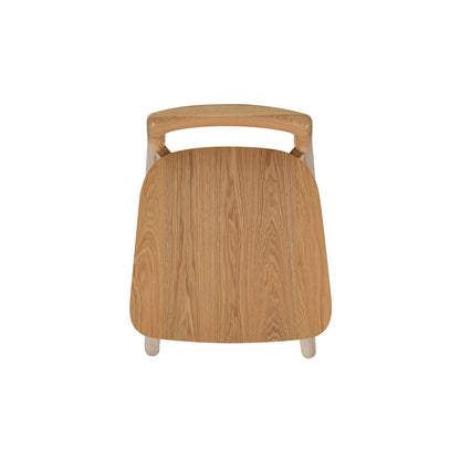 Modern Minimalist Low Back Counter Stool in natural blonde ash with ergonomic footrest on Tampa Home & Garden Store