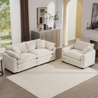 Elegant Sectional Sofa Set with Deep Seats