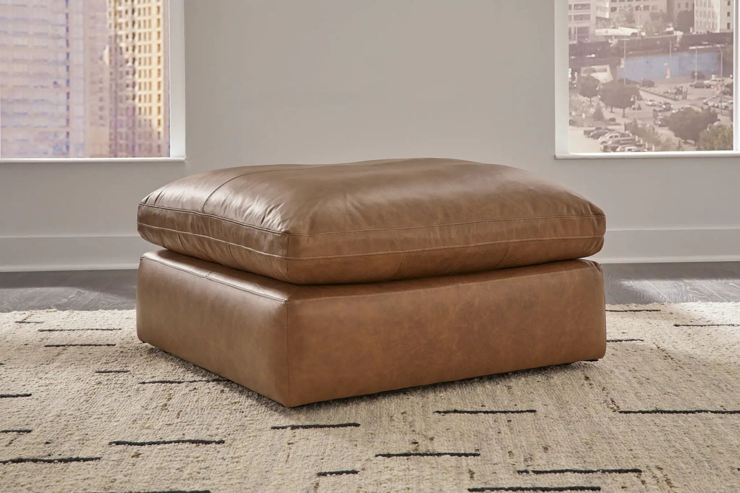Emilia 3 Piece Sectional Loveseat Caramel Ottoman