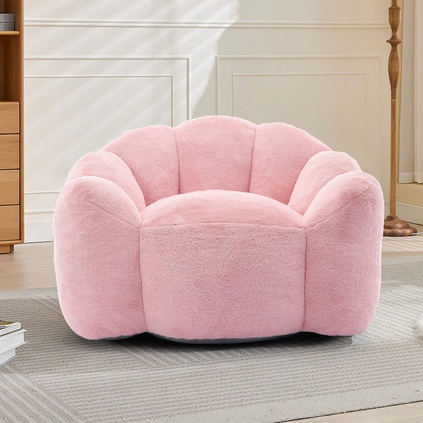 Lotus Style Compression Sofa Bean Bag Chair in pink with pull ring by Unique Piece Furniture on Tampa Home & Garden Store