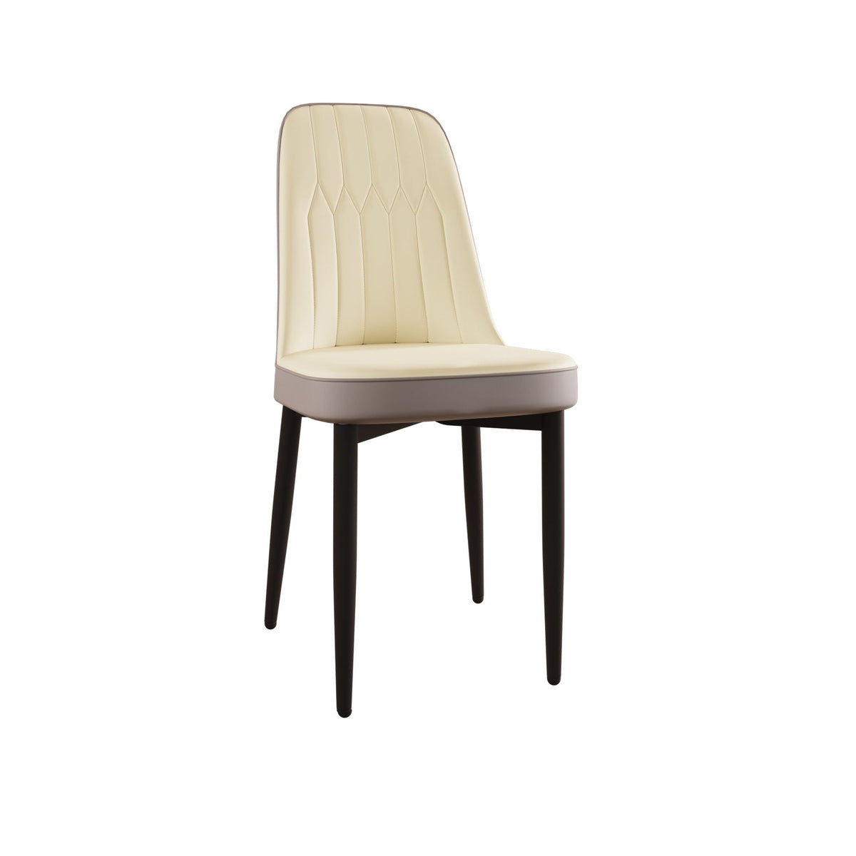 Modern dining chair by HouseOfZazla with beige upholstery and metal legs on Tampa Home & Garden Store