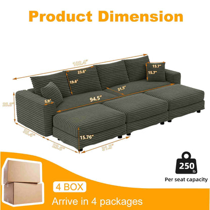 Convertible Sofa With Deep Seat and Pillows
