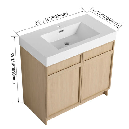 Freestanding Bathroom Vanity with Resin Sink