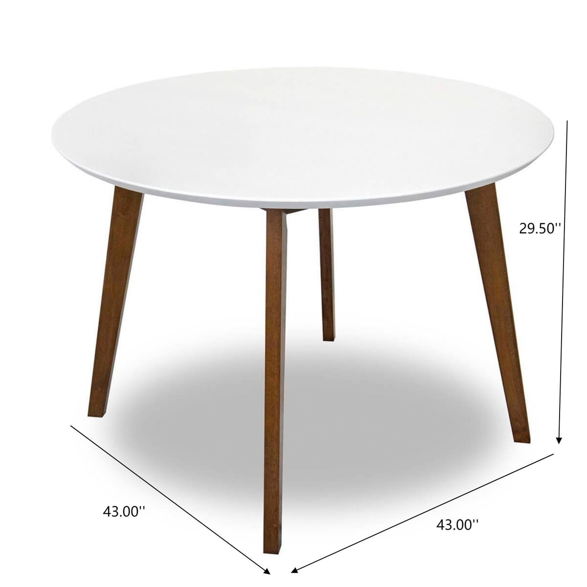 White solid wood round dining table with water-resistant finish, Alina by HouseOfZazla on Tampa Home & Garden Store