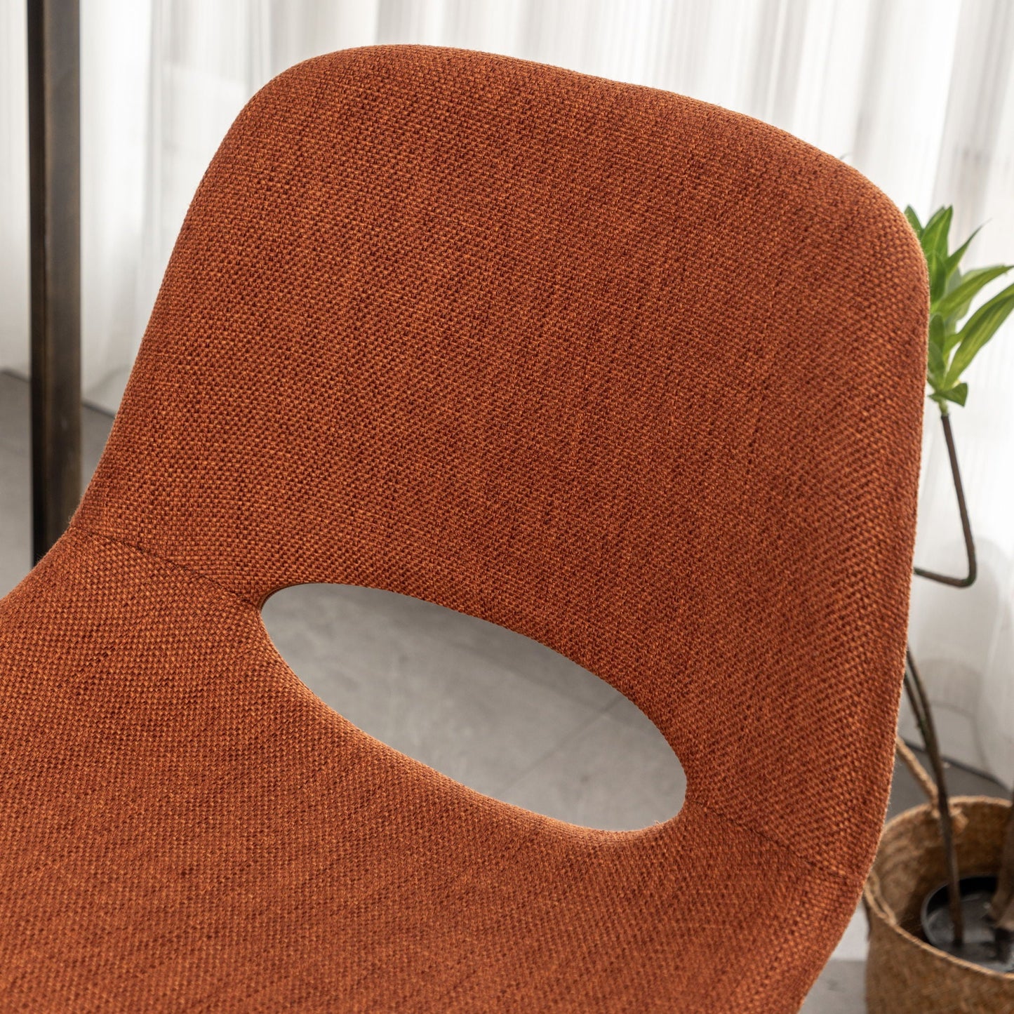 the Orange Fabric Kitchen Counter Height Stools