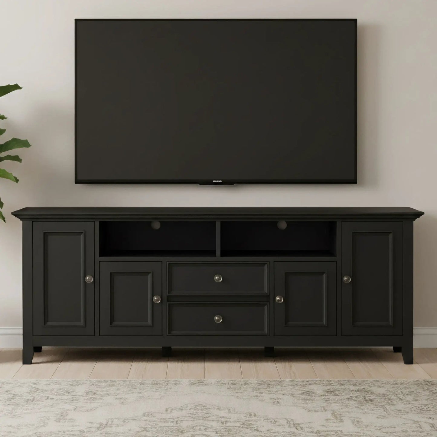 Amherst Wide TV Media Stand with Solid Wood