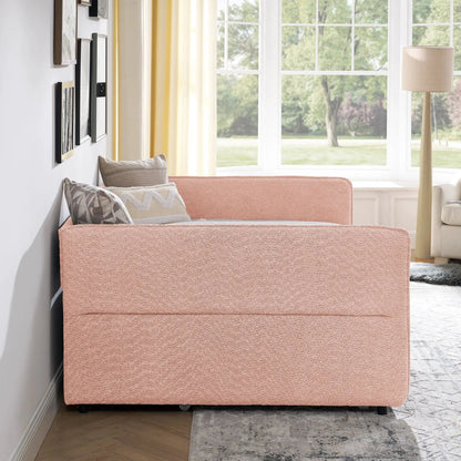 Upholstered Daybed With Pop Up Trundle For Guests
