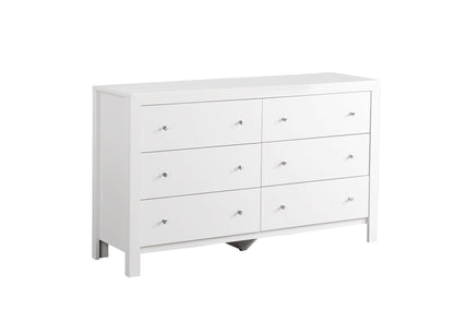 Dresser white finish nine-drawer unit with silver knobs HouseOfZazla safety drawers on Tampa Home & Garden Store