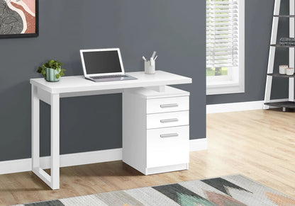 Writing Desk white with storage drawers, Unique Piece Furniture, laptop on desk on Tampa Home & Garden Store