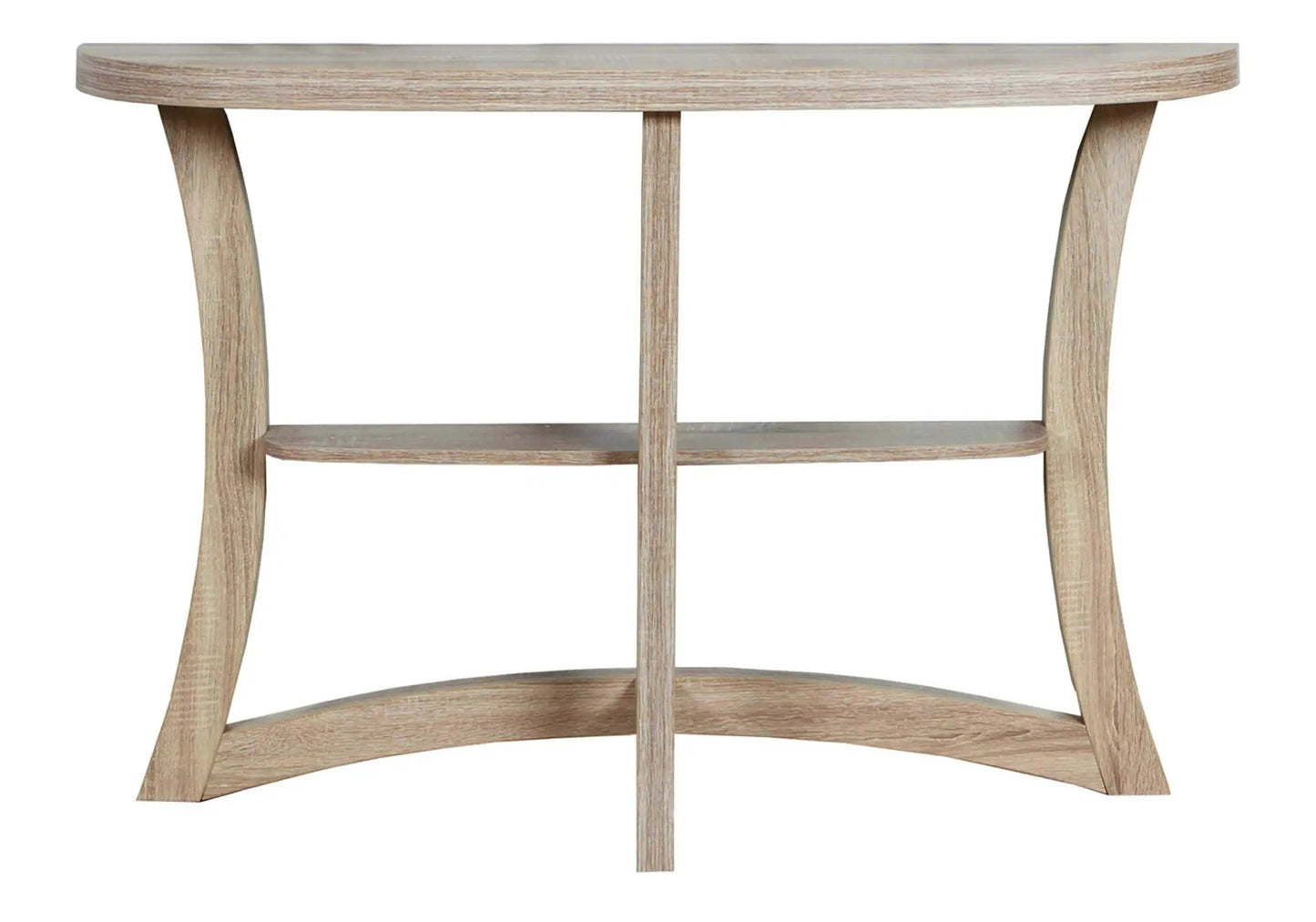 Accent Console Table taupe wood with curved legs and lower shelf on Tampa Home & Garden Store
