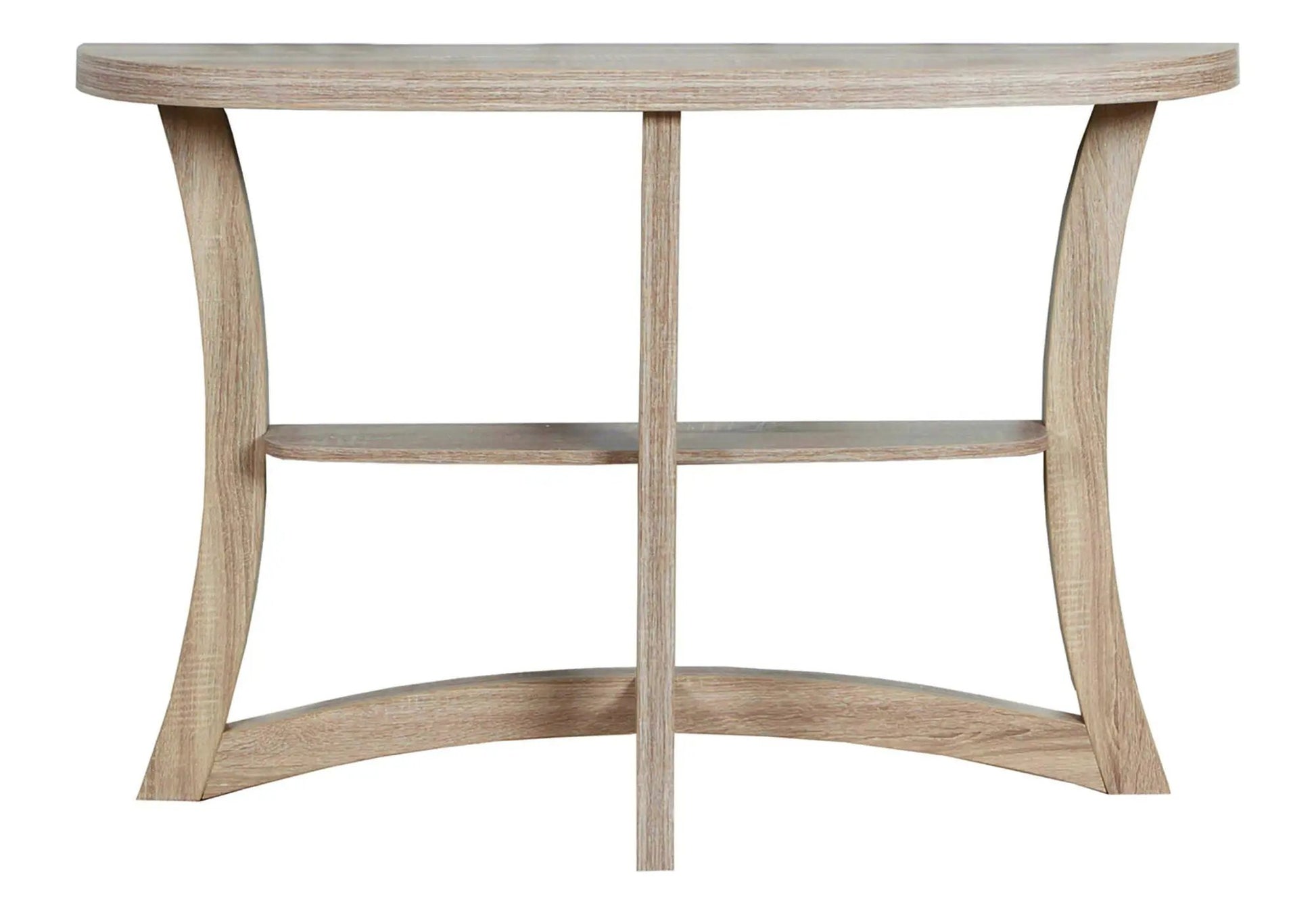 Accent Console Table taupe wood with curved legs and lower shelf on Tampa Home & Garden Store