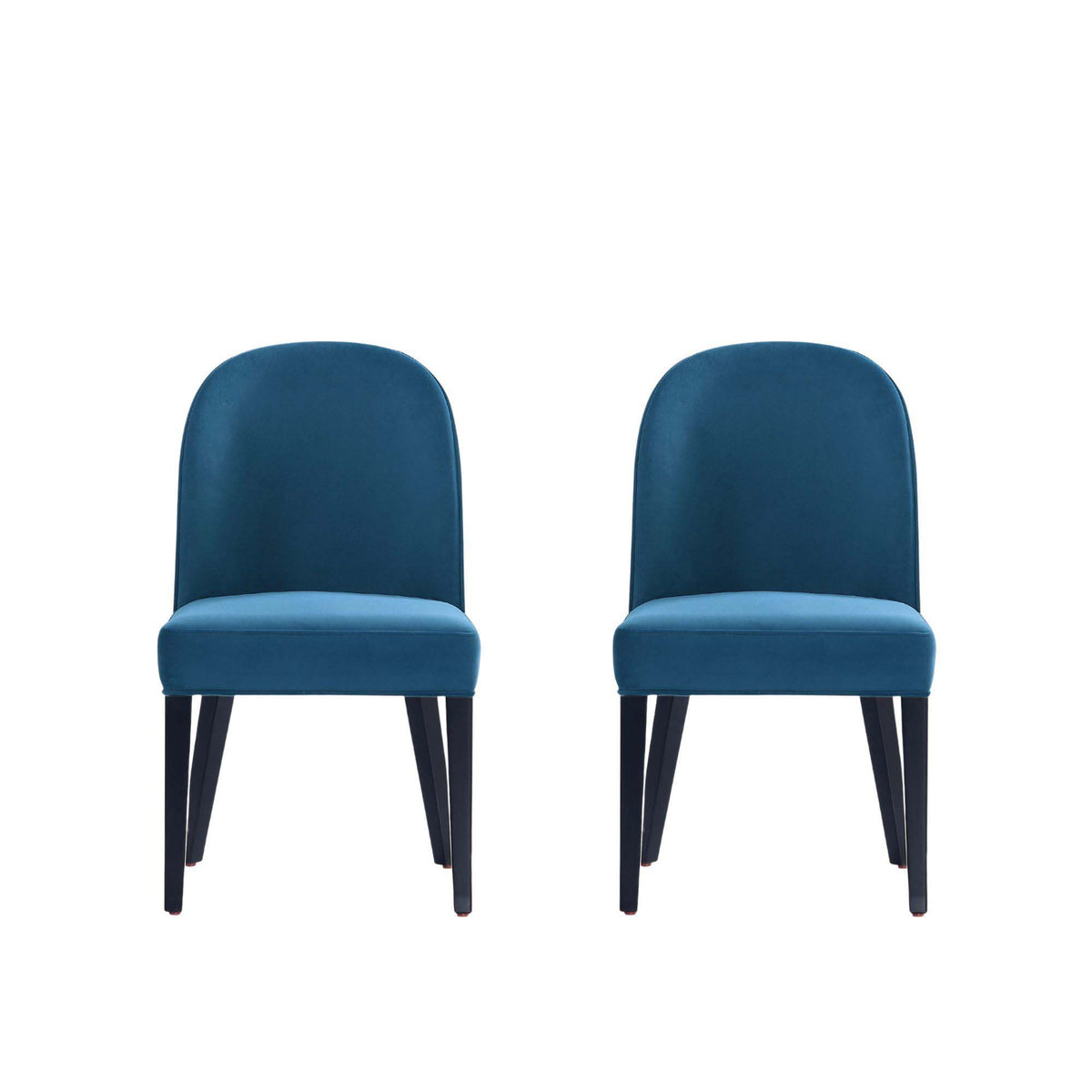 Dining chair set of 2 with blue upholstery and beech wood frame on Tampa Home & Garden Store