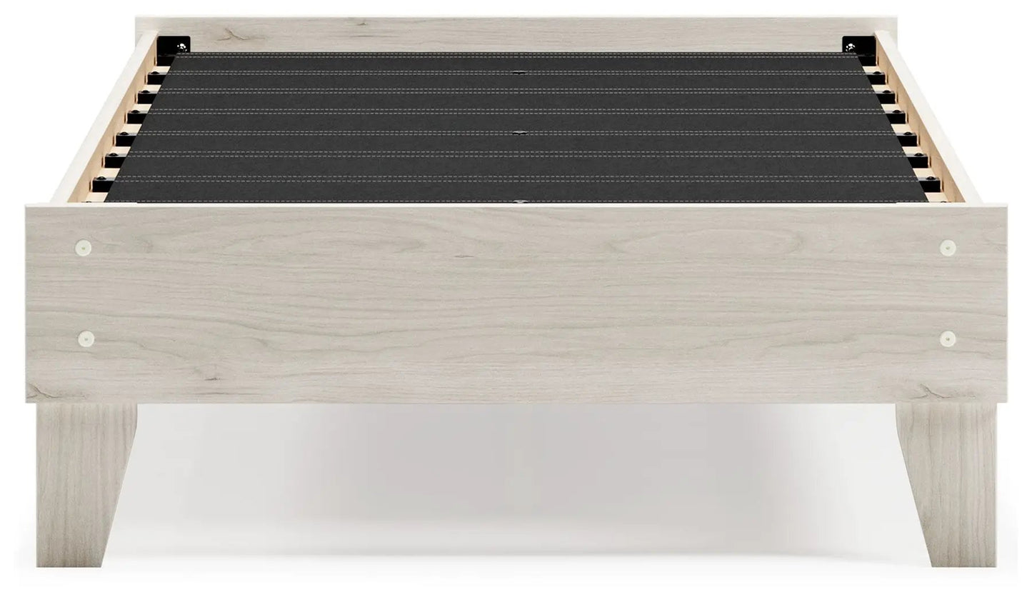 Socalle Platform Bed light wood frame with black slat base by Unique Piece Furniture on Tampa Home & Garden Store