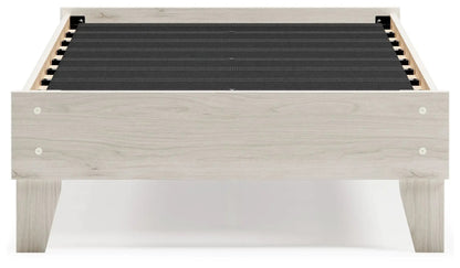 Socalle Platform Bed light wood frame with black slat base by Unique Piece Furniture on Tampa Home & Garden Store