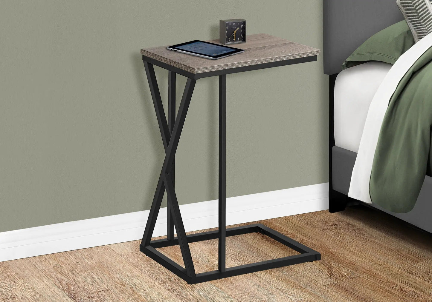 C Shaped Accent Table with Contemporary Design