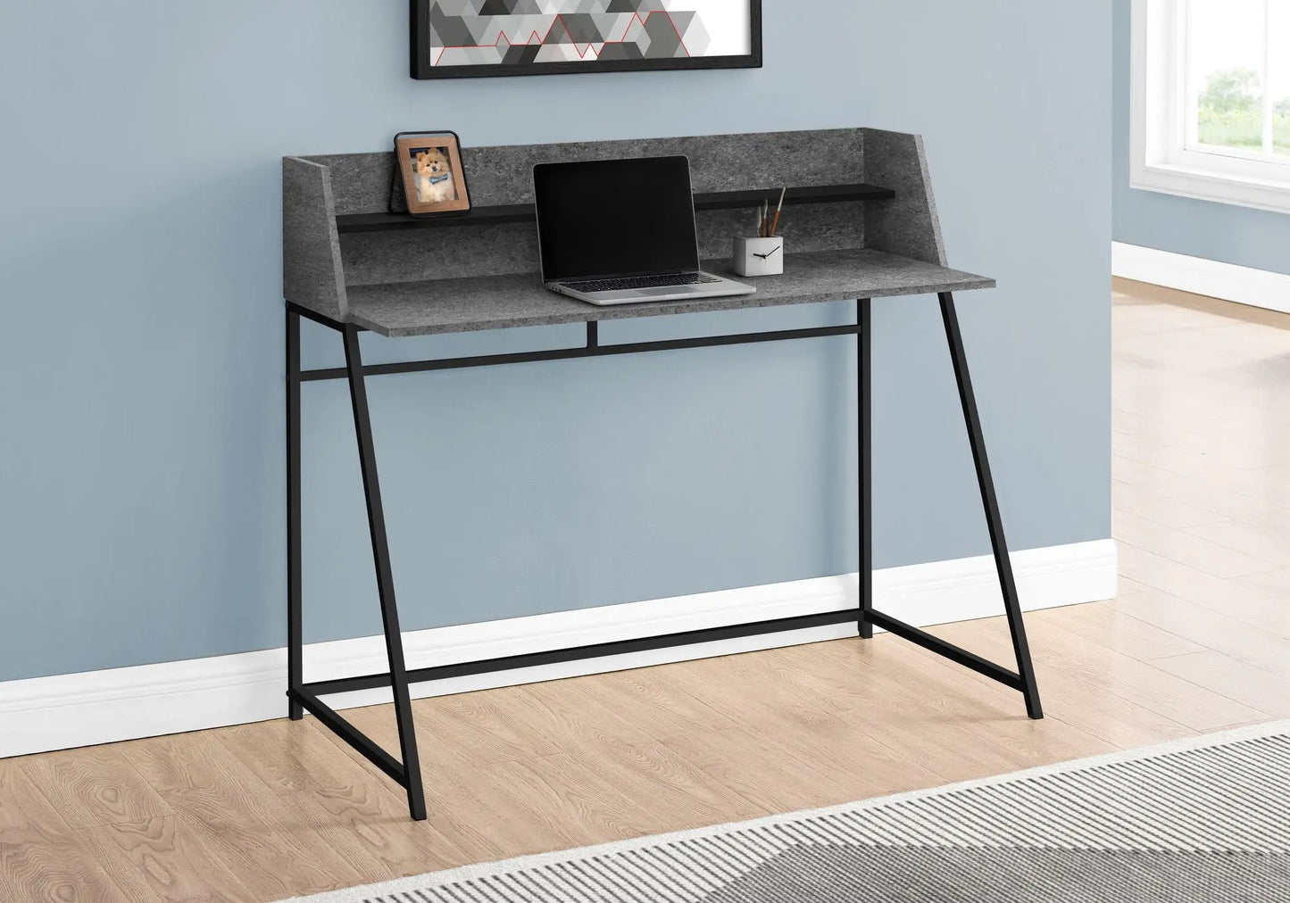 Marble Look Computer Desk for Home Office