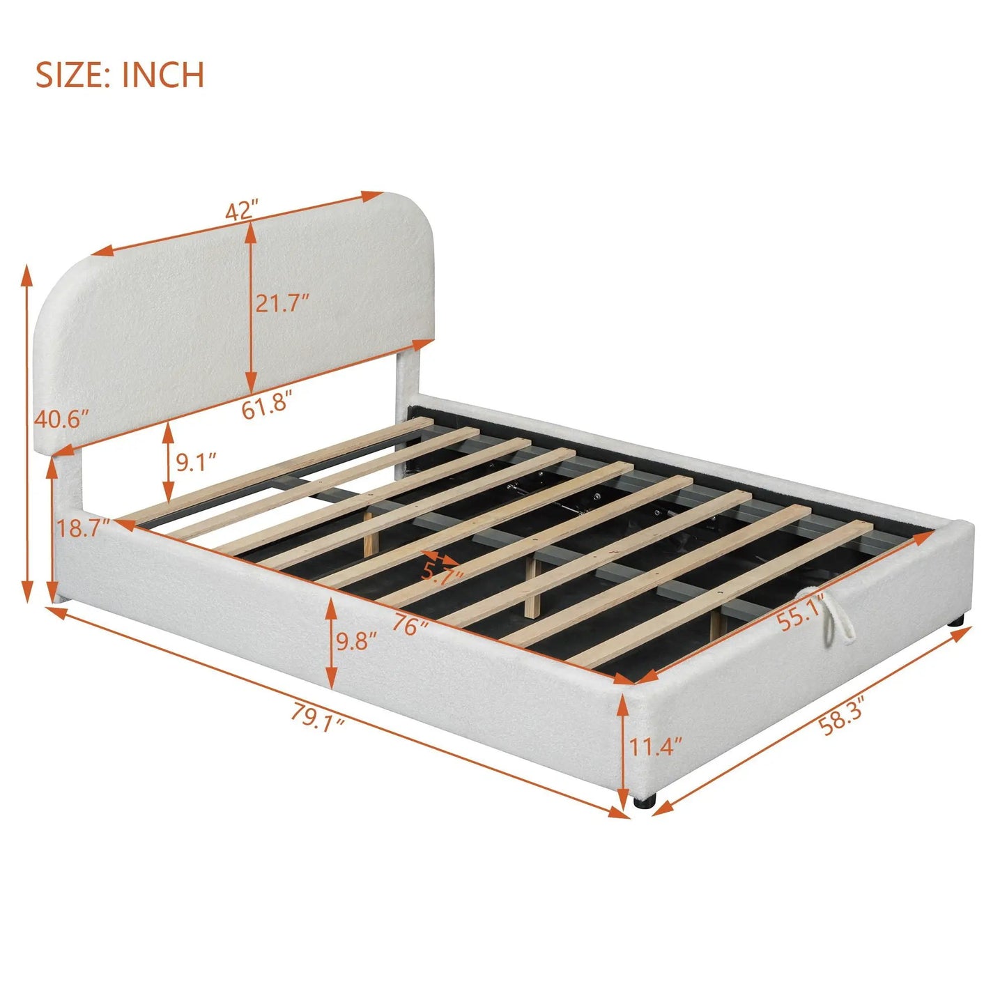 Upholstered Platform Bed With Hydraulic Storage