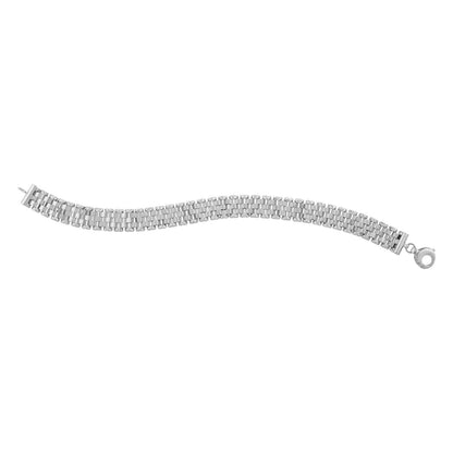 14k white gold faceted panther link bracelet with diamond-cut links on Tampa Home & Garden Store