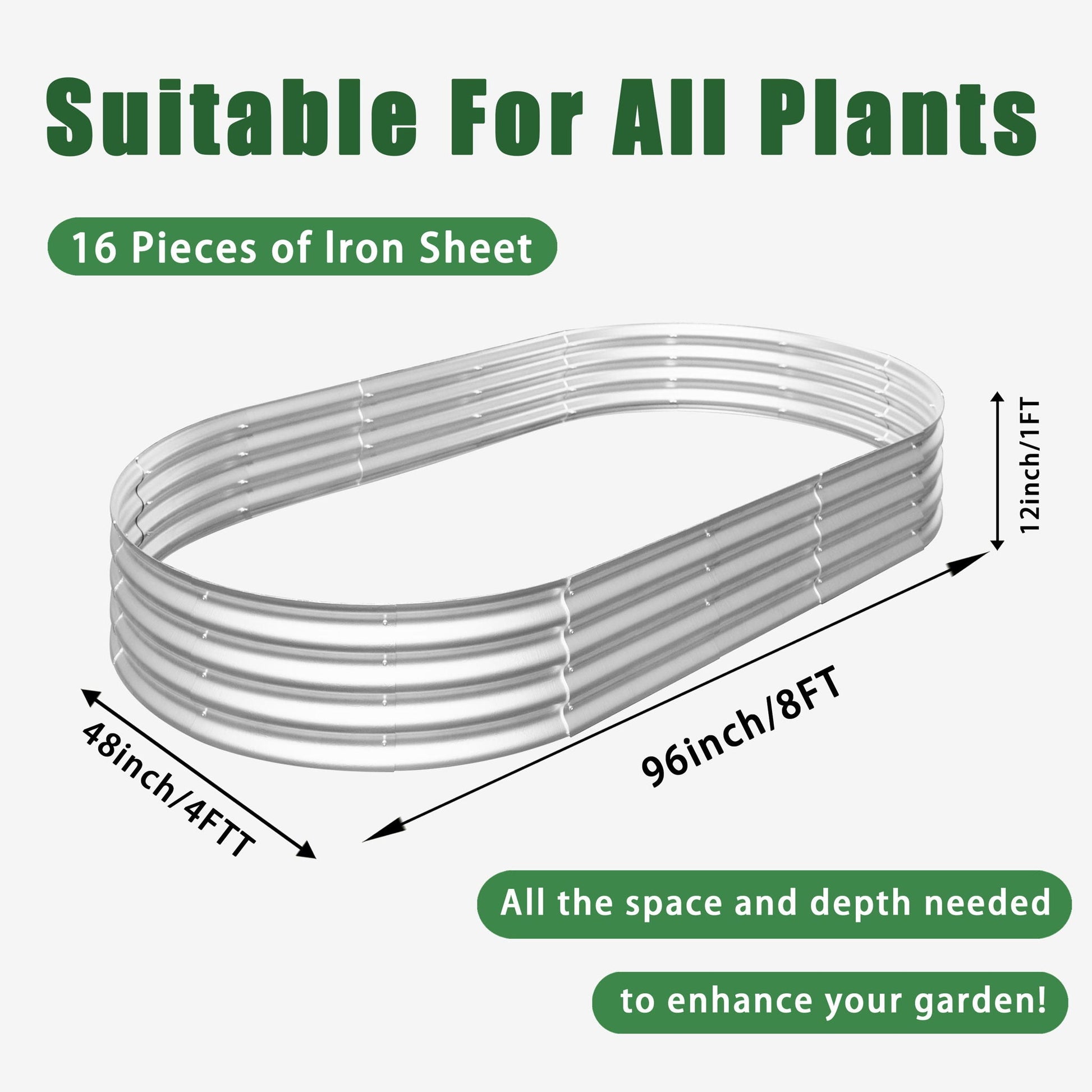Heavy Duty Galvanized Raised Garden Bed Kit planters by HouseOfZazla with 16 iron sheet pieces on Tampa Home & Garden Store