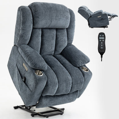 Chenille and power lift recliner with heating
