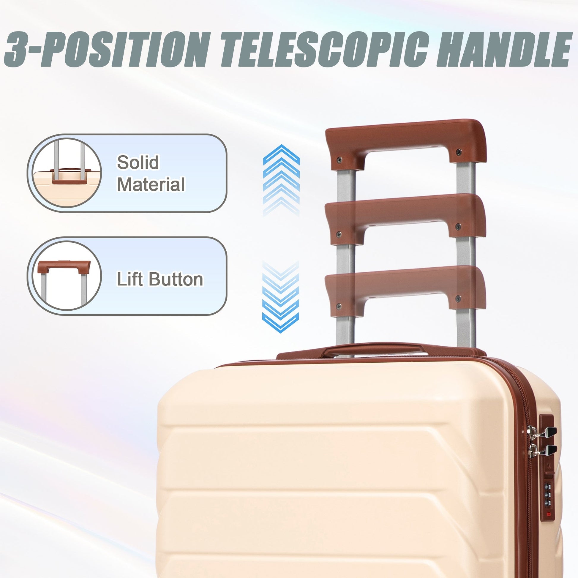 2-Piece Beige ABS Spinner Luggage Set (14/20) HouseOfZazla on Tampa Home & Garden Store