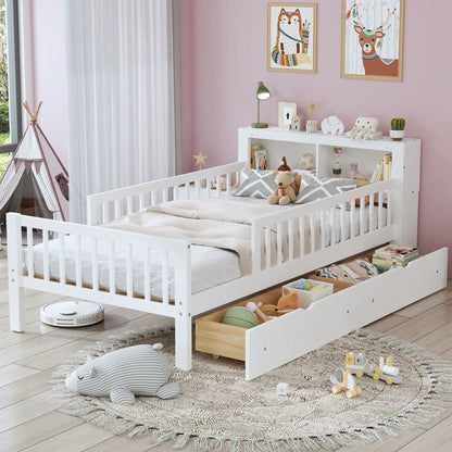 Bed With Headboard Storage and Under Bed Drawers