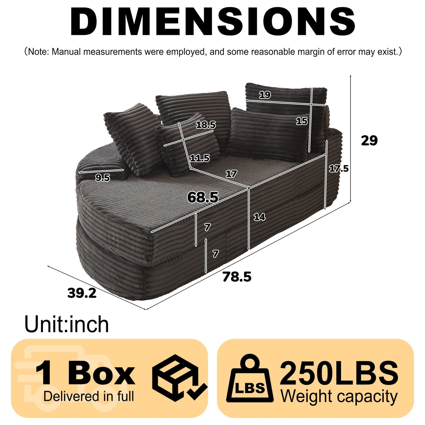 Semi Circular 2 in 1 Sofa Bed with Neck Pillow
