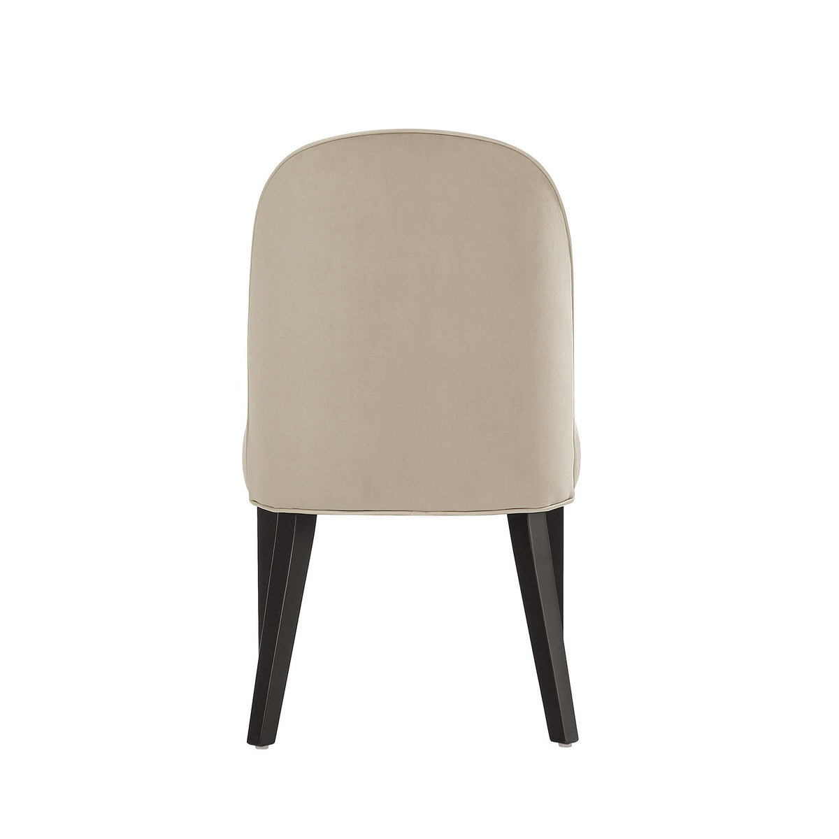 Dining chair beige fabric upholstery with beech wood frame and dark legs back view on Tampa Home & Garden Store