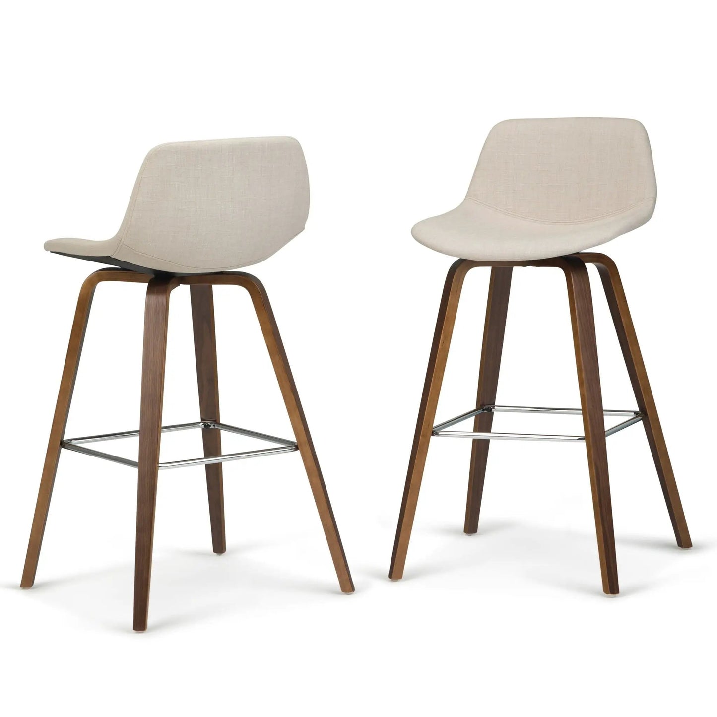 Randolph Bentwood counter/bar stool set of 2 in beige fabric with bentwood legs and chrome footrests by Unique Piece Furniture on Tampa Home & Garden Store