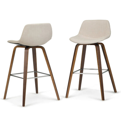 Randolph Bentwood counter/bar stool set of 2 in beige fabric with bentwood legs and chrome footrests by Unique Piece Furniture on Tampa Home & Garden Store