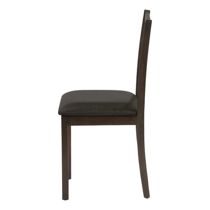 Dining chair set of 2, upholstered brown seat with wood frame by Unique Piece Furniture on Tampa Home & Garden Store