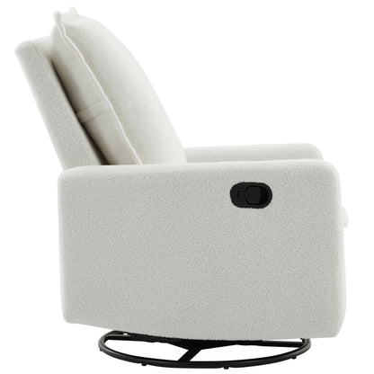 Cozy Swivel Glider Recliner Chair and Leg Rest