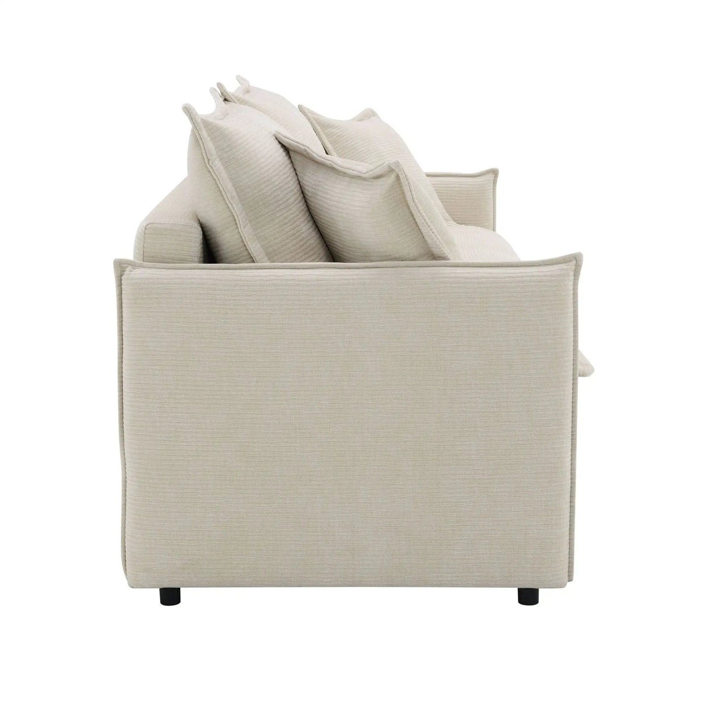 Elisea sleeper sectional sofa beige with 2 toss pillows by Unique Piece Furniture on Tampa Home & Garden Store