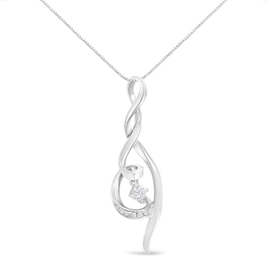 Espira 10K white gold diamond swirl pendant necklace 1/10 cttw I-J I1-I2 by Bids.com on Tampa Home & Garden Store