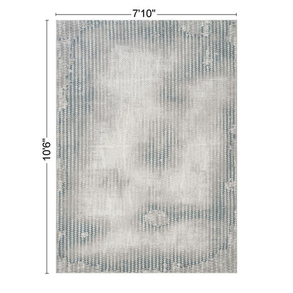 Area rug gray contemporary with geometric pattern by HouseOfZazla 7 ft 10 in on Tampa Home & Garden Store