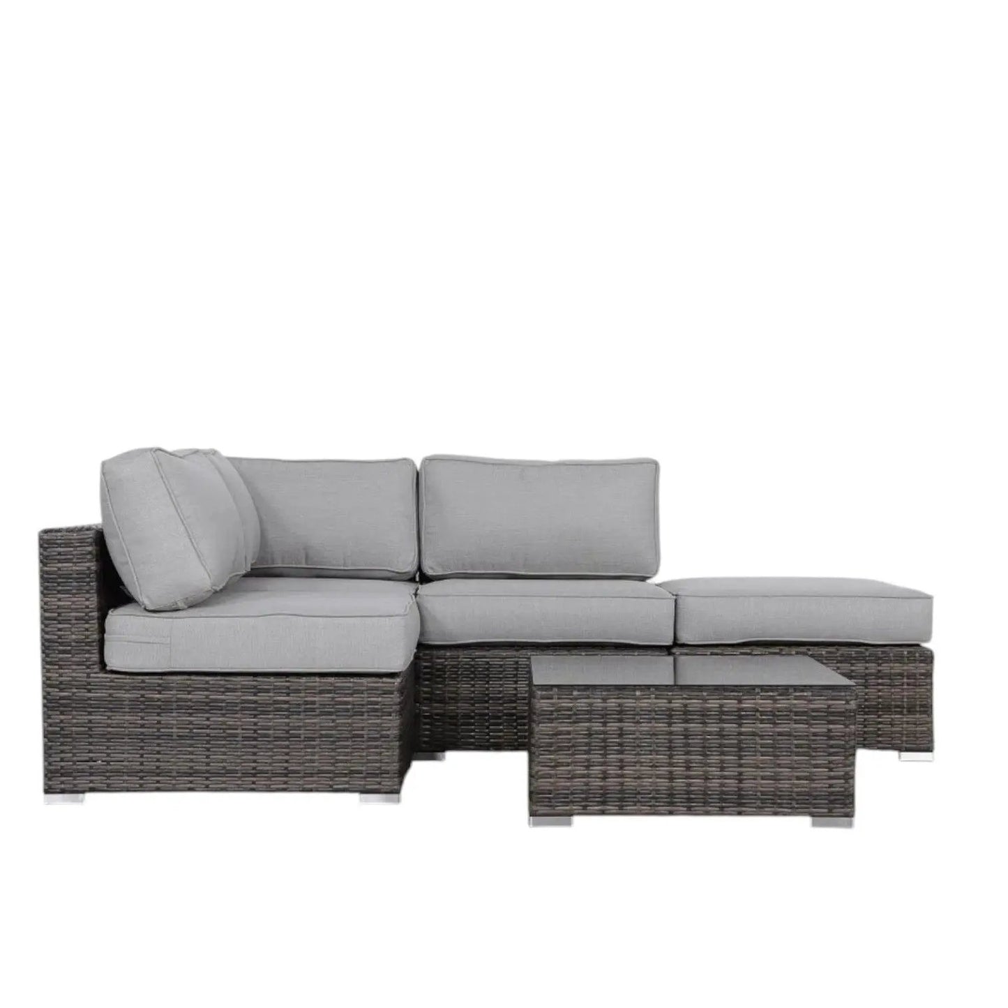 4-Piece Outdoor Seating Set with Cushions gray cushions and wicker Unique Piece Furniture on Tampa Home & Garden Store