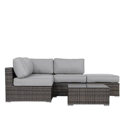 4-Piece Outdoor Seating Set with Cushions gray cushions and wicker Unique Piece Furniture on Tampa Home & Garden Store