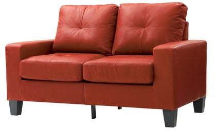 Track Arm Loveseat red upholstery with pocket-coil comfort by HouseOfZazla stationary loveseat on Tampa Home & Garden Store