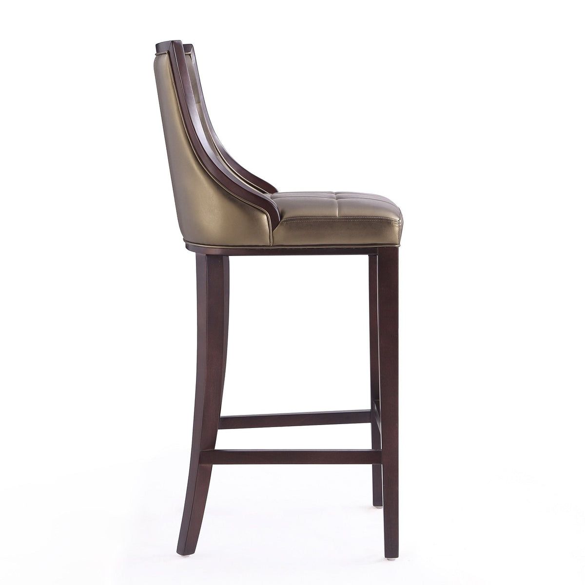 White bar-height stool with solid wood frame, upholstered seat, traditional design HouseOfZazla on Tampa Home & Garden Store