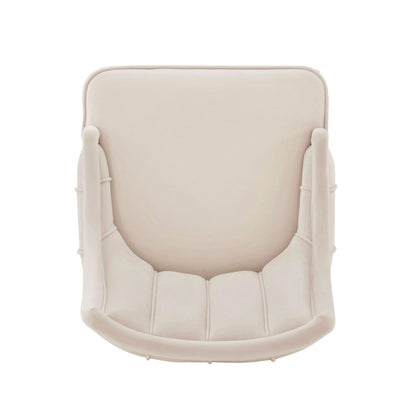 Eda dining chair with stitched cream upholstery, arm chair style, neutral tone on Tampa Home & Garden Store
