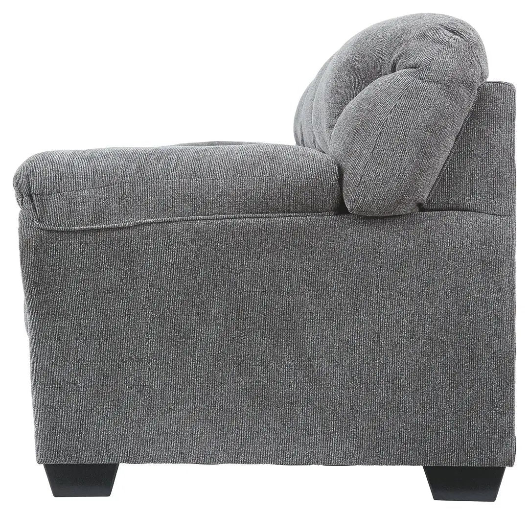 Allmaxx Sofa Pewter, stationary gray textured upholstery with black feet by Unique Piece on Tampa Home & Garden Store