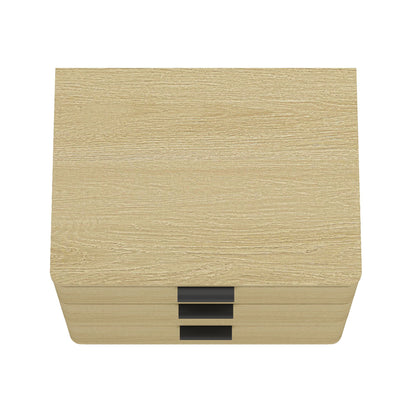 Oak Payton nightstand in oak finish with 3 drawers and black metal handles HouseOfZazla on Tampa Home & Garden Store
