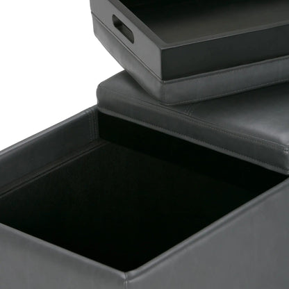 Avalon Upholstered Storage Ottoman With Trays