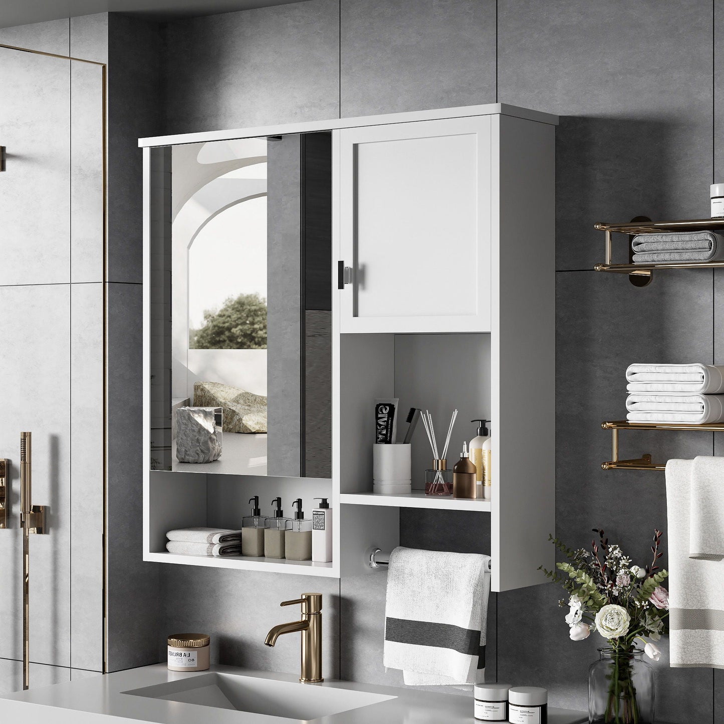 Modern Wall Mounted Bathroom Cabinet With Mirror