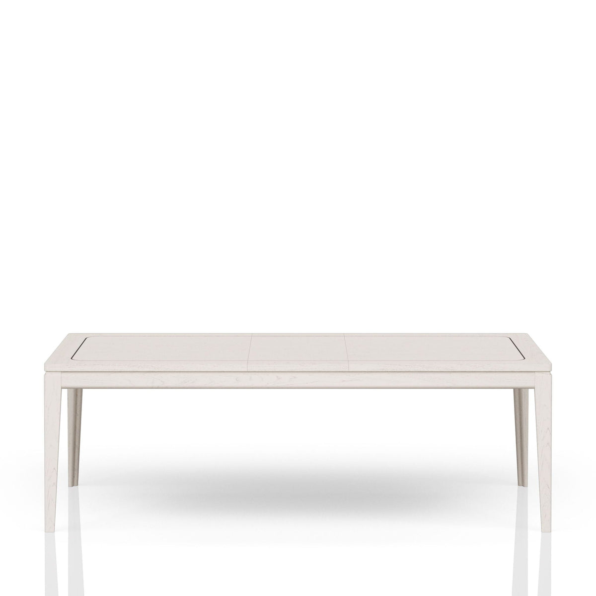 Expandable Dining Table with Metal Inlay Vanilla White finish by HouseOfZazla on Tampa Home & Garden Store