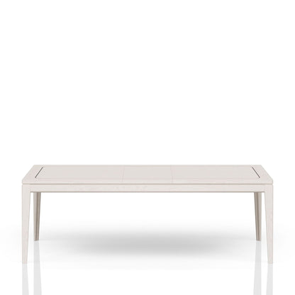 Expandable Dining Table with Metal Inlay Vanilla White finish by HouseOfZazla on Tampa Home & Garden Store
