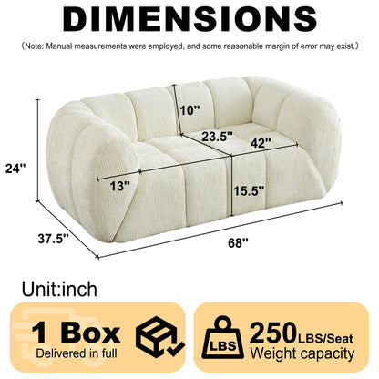 Rounded Cloud Sofa and Piano Key Backrest Design