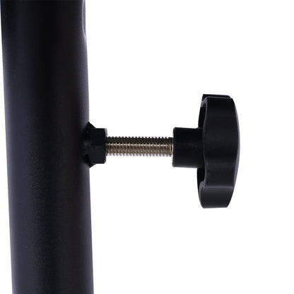 Adjustable Tear Down Work Table hardware: black metal post with bolt and knob on Tampa Home & Garden Store