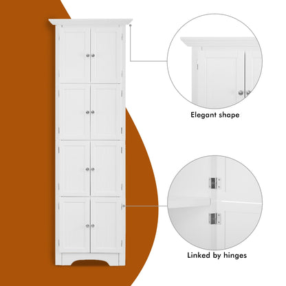 Tall Cabinet With 4 Shelves And Doors For Home