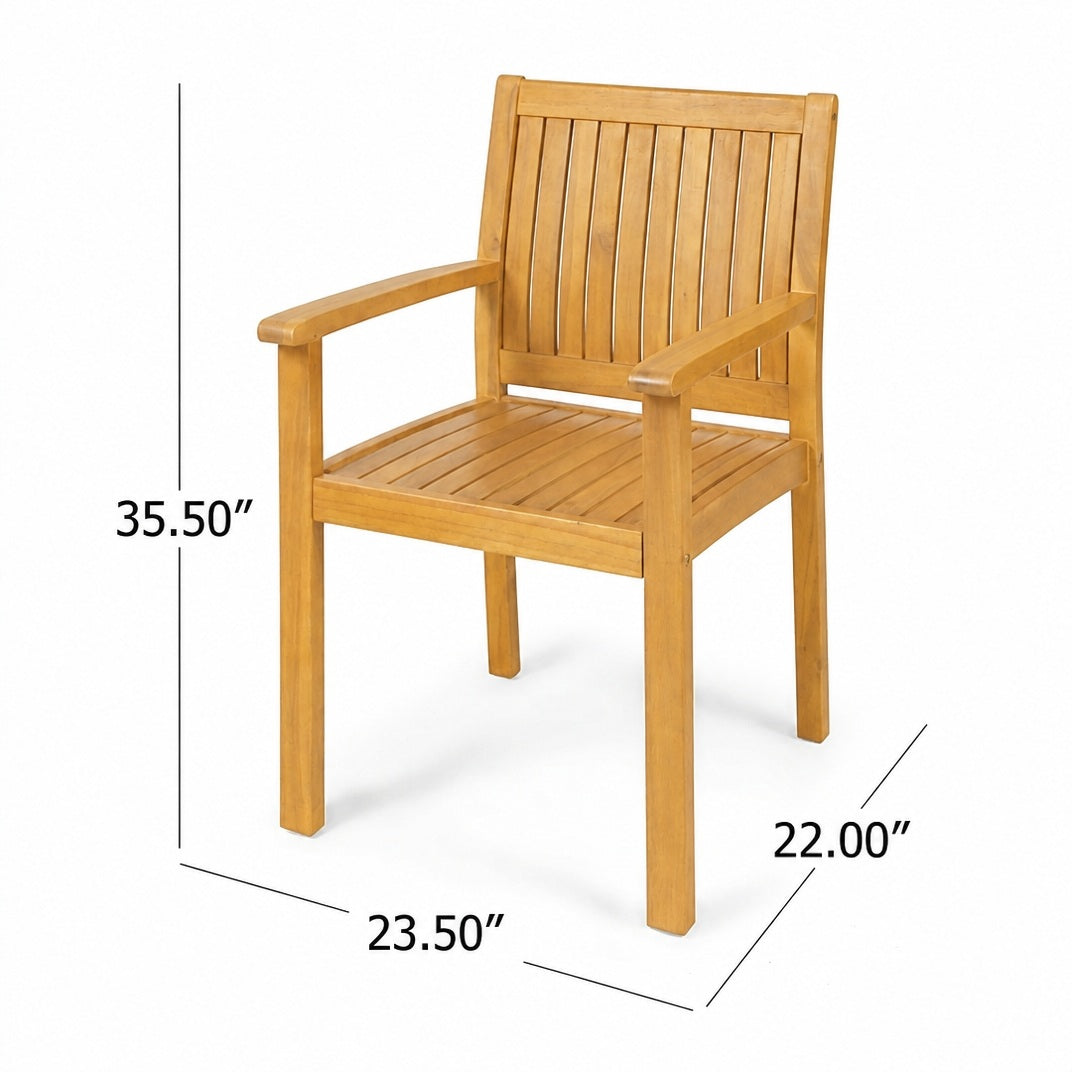 Modern Acacia Wood Outdoor Dining Set And Chairs